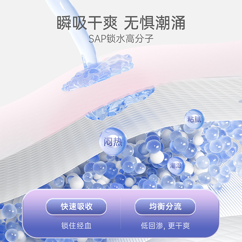 Early menstrual period close-fitting leak-proof peace-of-mind pants dry skin-friendly pajamas light and breathable night sanitary napkin 6-piece