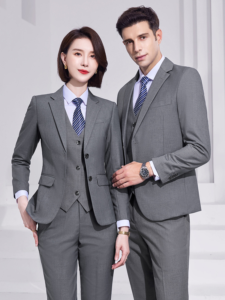 Men's and women's teacher suit suit business professional attire real estate sales Black suit formal suit bank overalls