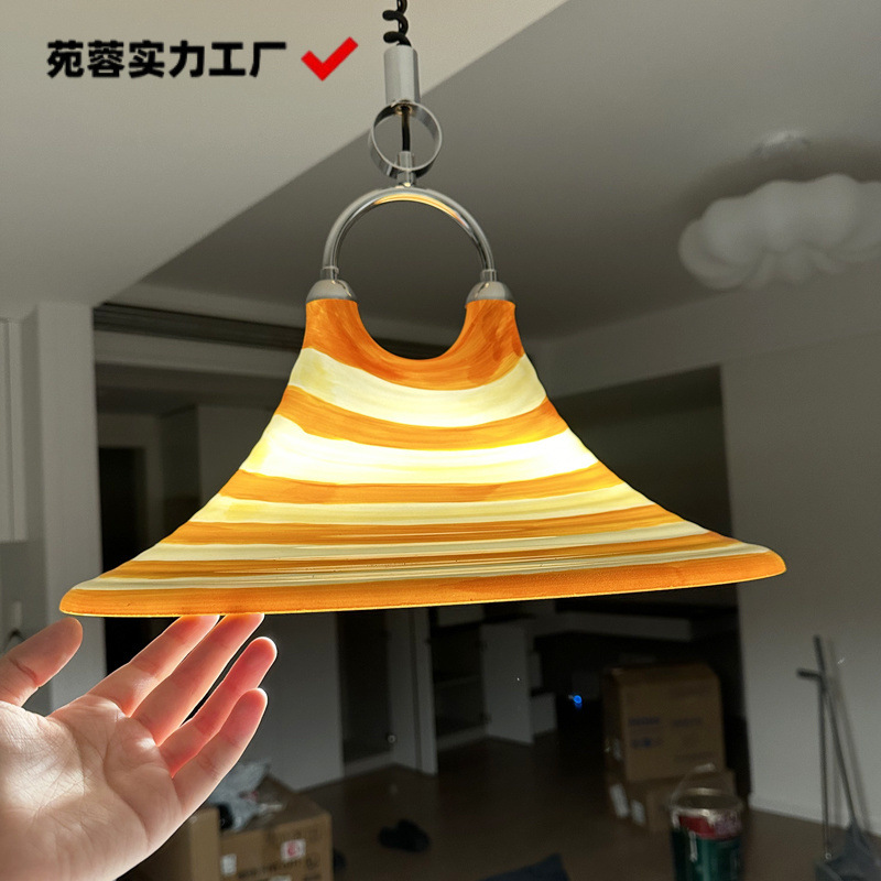 Creative and Unique Trumpet Dining Room Chandelier, Vintage Beauty Wrought Iron Hallway Adjustable Living Room Bedroom Dining Table Lamp