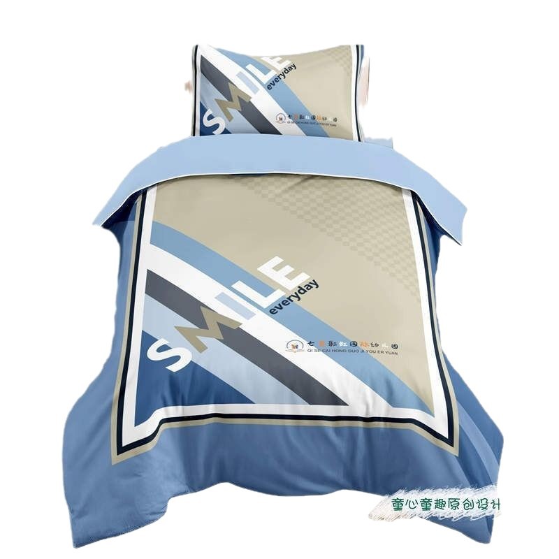 Manufacturer Customized Kindergarten Kidsren's Nap Three-Piece Set 40S Pure Cotton Twill Digital Printing Kit for Kidsren