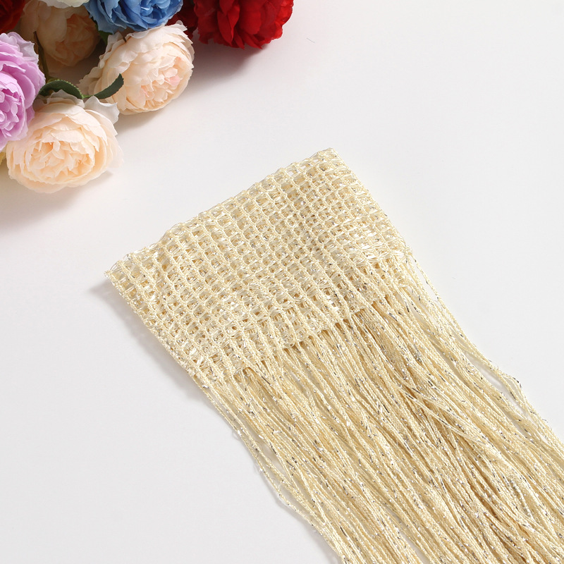 Foreign Trade Flash Silver Thread Curtain 1* 2m High Door Curtain Hanging Curtain with Silver Wire Encrypted Thread Curtain Living Room Partition Decorative Tassels