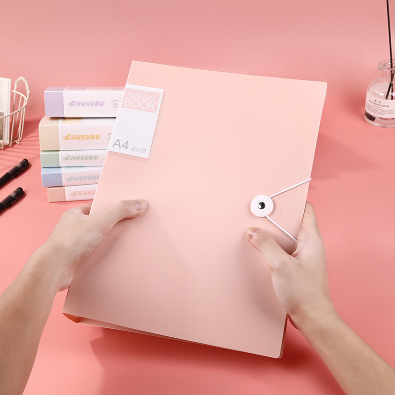 Morandi a4 folder transparent insert multi-layer data book student examination paper storage bag contract folder data book