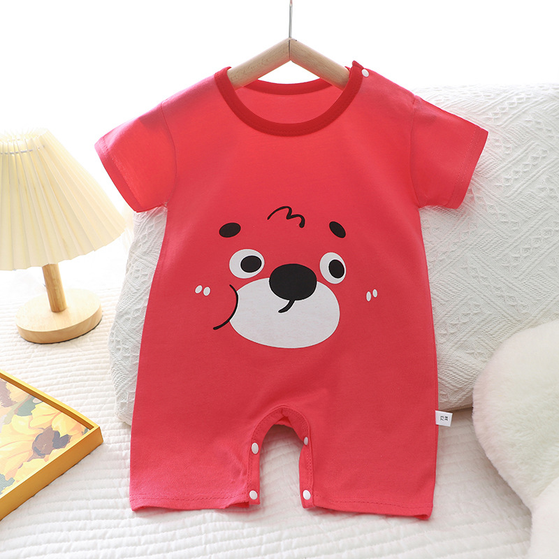 New Baby Climbing Clothing Cotton Summer New Korean Style Baby Men's Thin Women's Short-sleeved Children's All-in-one Clothes