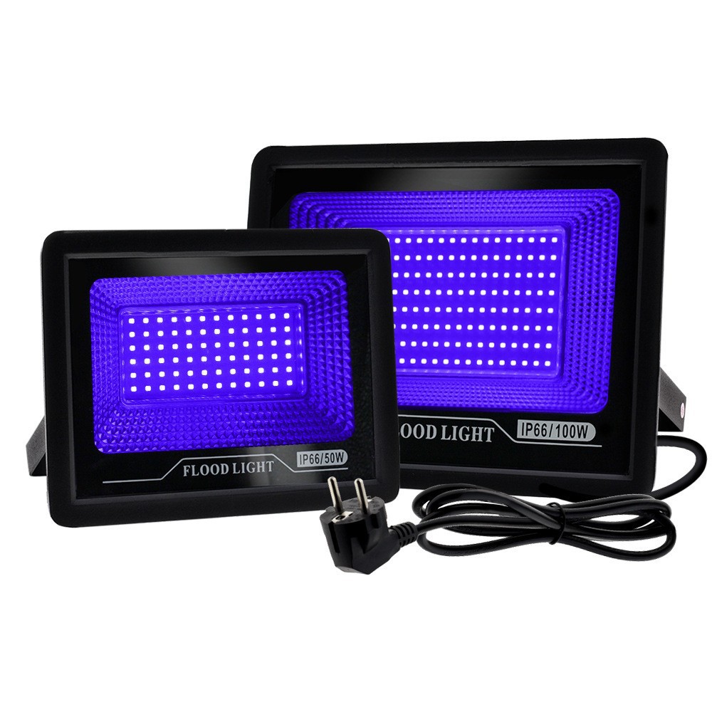 Cross-border Amazon Black Light Purple Light 395nm Fluorescent LED Flood Light UV Curing Flood Light Foot Tile