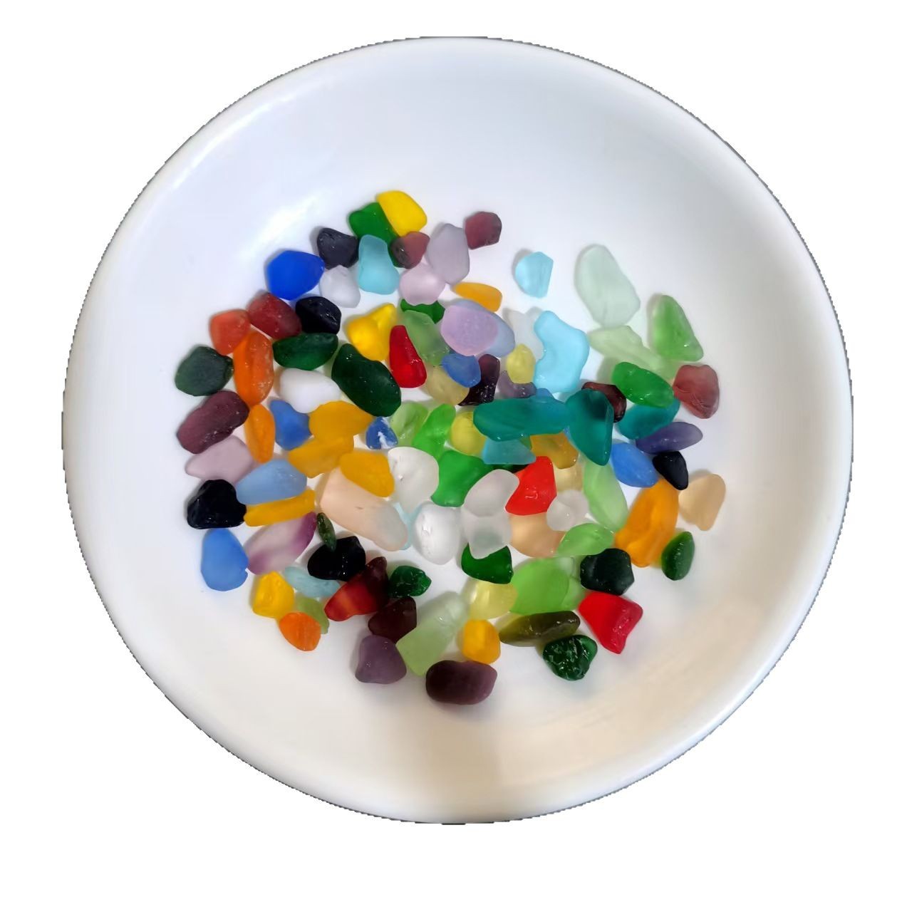 8-13mm Sea Glass Stone Colorfuled Crystal Glass Crushed Sea Particles Without Piercing Hand Frosted DIY Landscaping Decoration Light Transmission