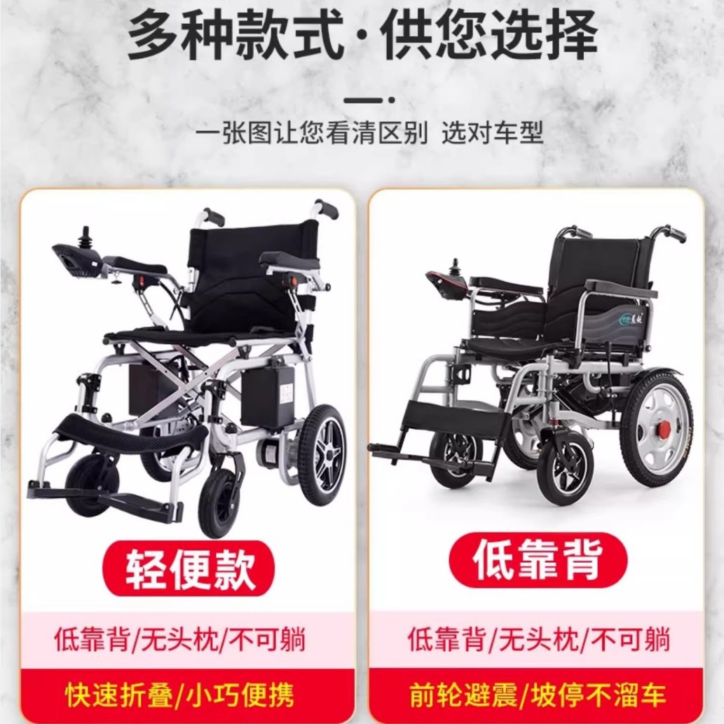 Comfortable Electric Wheelchair, Intelligent and Fully Automatic, Special for the Elderly, Disabled, Folding Lightweight Four-Wheel Scooter