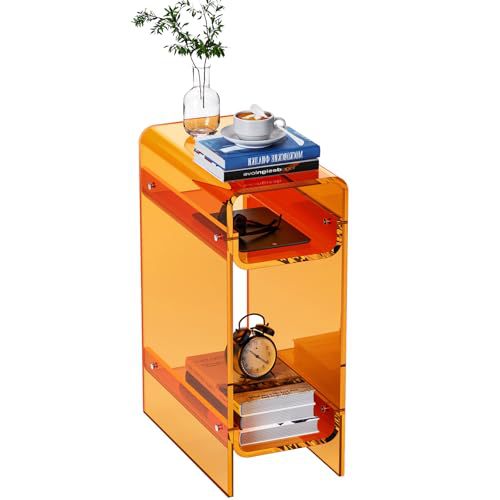 Cross-border Living Room Household Light Luxury Minimalist Storage Cabinet Coffee Table Furniture Transparent Colorful Acrylic Coffee Table Side Table