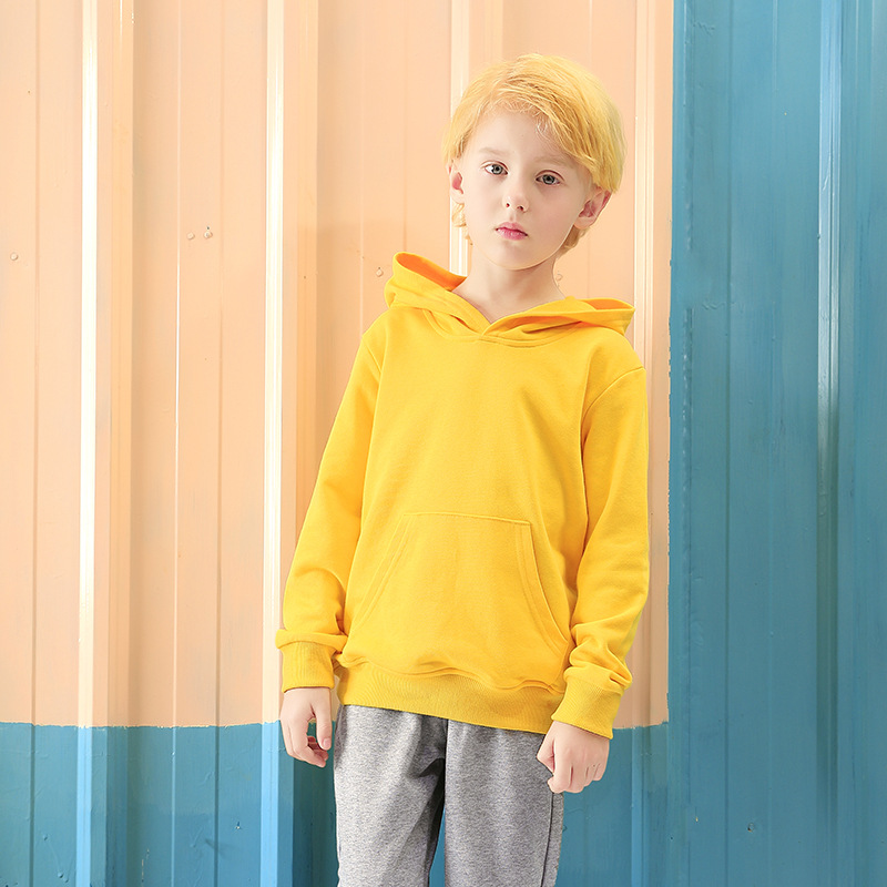 Michun new children's children's clothing boys spring and autumn solid color children's top girls clothes tide hooded sweater wholesale