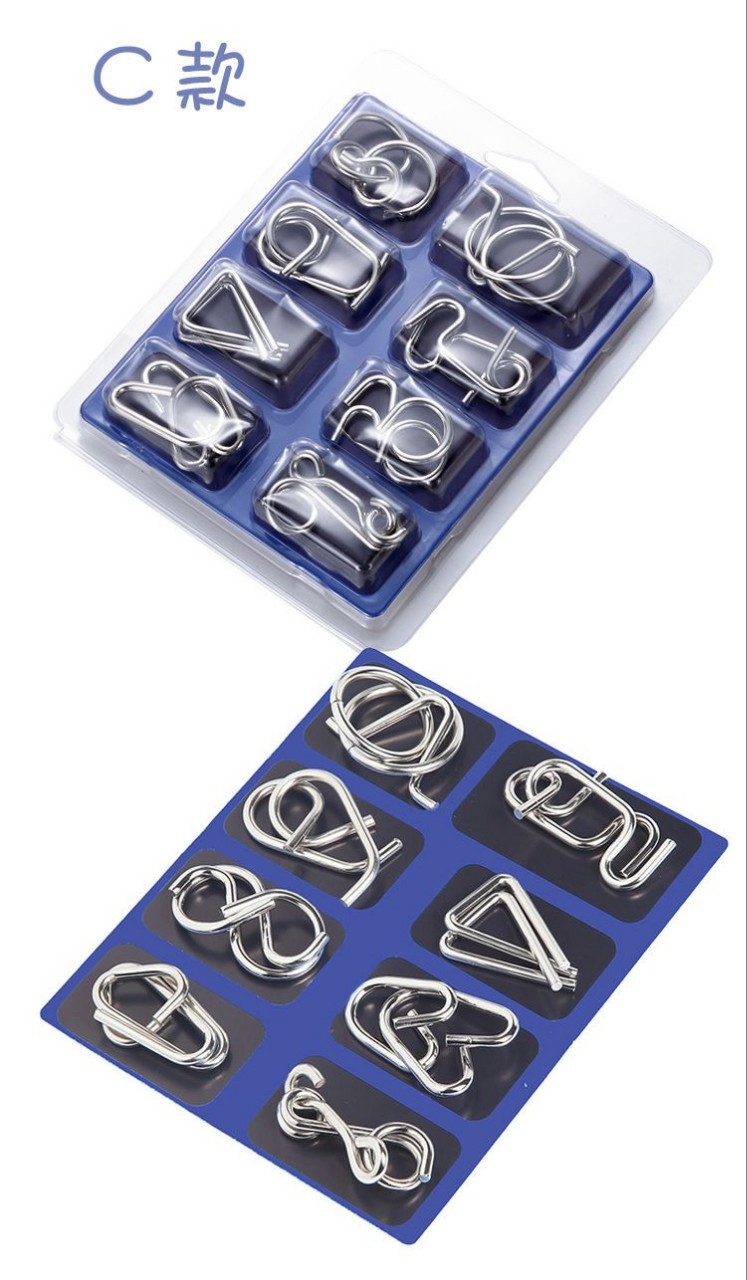 Nine-Link 24-Piece Set Children's Toy Classic Educational Puzzle for Students, Brain-Teaser, Detachable and Removable