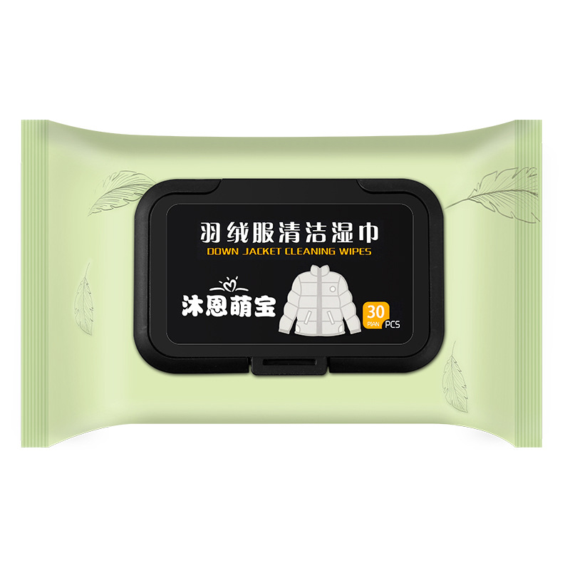 Muenmengbao down jacket cleaning wipes wash-free oil-removing decontamination clothing cleaning 30 pieces down jacket cleaning wipes