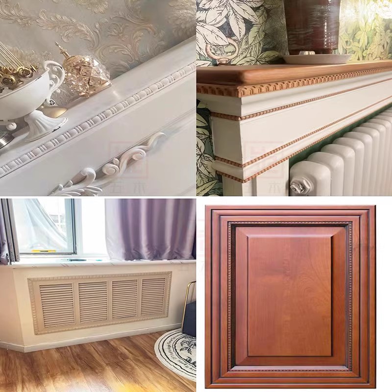 Dongyang wood carving solid wood decorative line furniture ceiling cabinet door side bar square line gourd line horse floss line