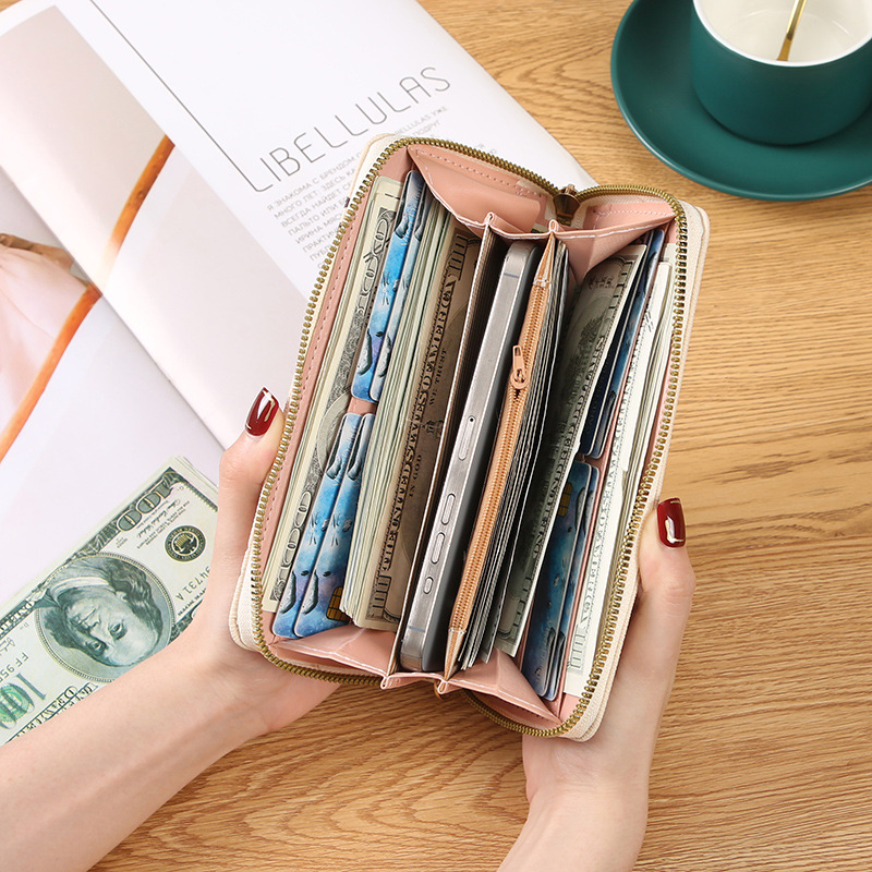 Source Factory 2025 New Women's Wallet Long Multi-Card Slot Coin Purse Wallet Zipper Clutch Mobile Phone Bag