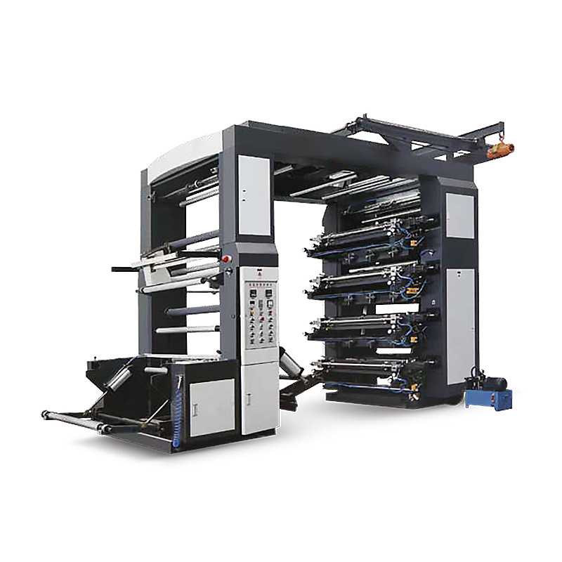 Laminated eight-color high-speed flexographic printing machine color trademark label plastic film roll printing machine wholesale