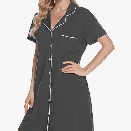 Cross-Border Modal Pajamas 2025 Spring New Sexy Short-Sleeved Loose Cardigan Nightgown Simple Home Wear for Women