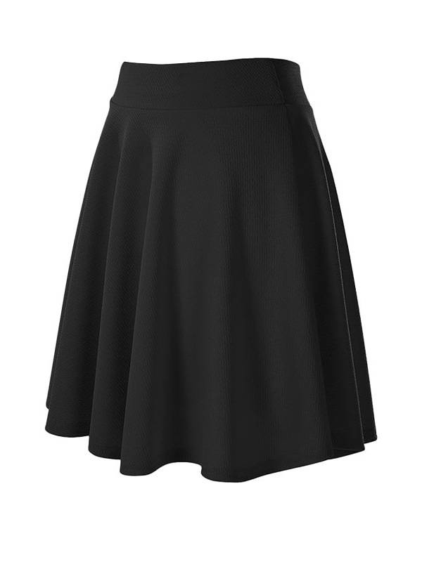 European and American Cross-Border Women's Large Size Half-Length Umbrella Skirt High-Waist Elastic Slimming Look Solid Color A-Line Skirt Mid-Length Skirt with Large Skirt