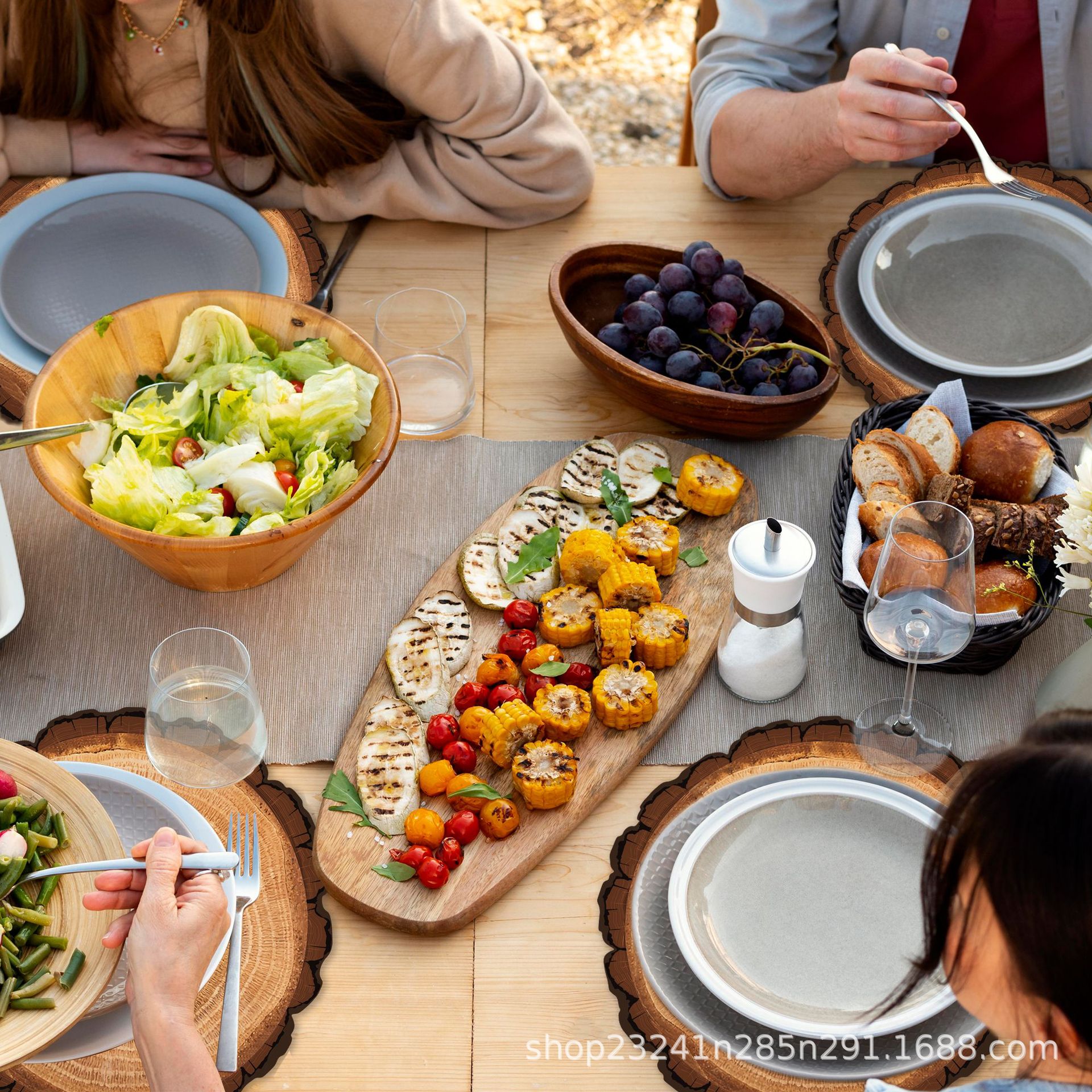 CA003 Special-shaped Wood Grain Tree Grain Party Baby's Birthday Atmosphere Layout Disposable Placemat Paper Placemat