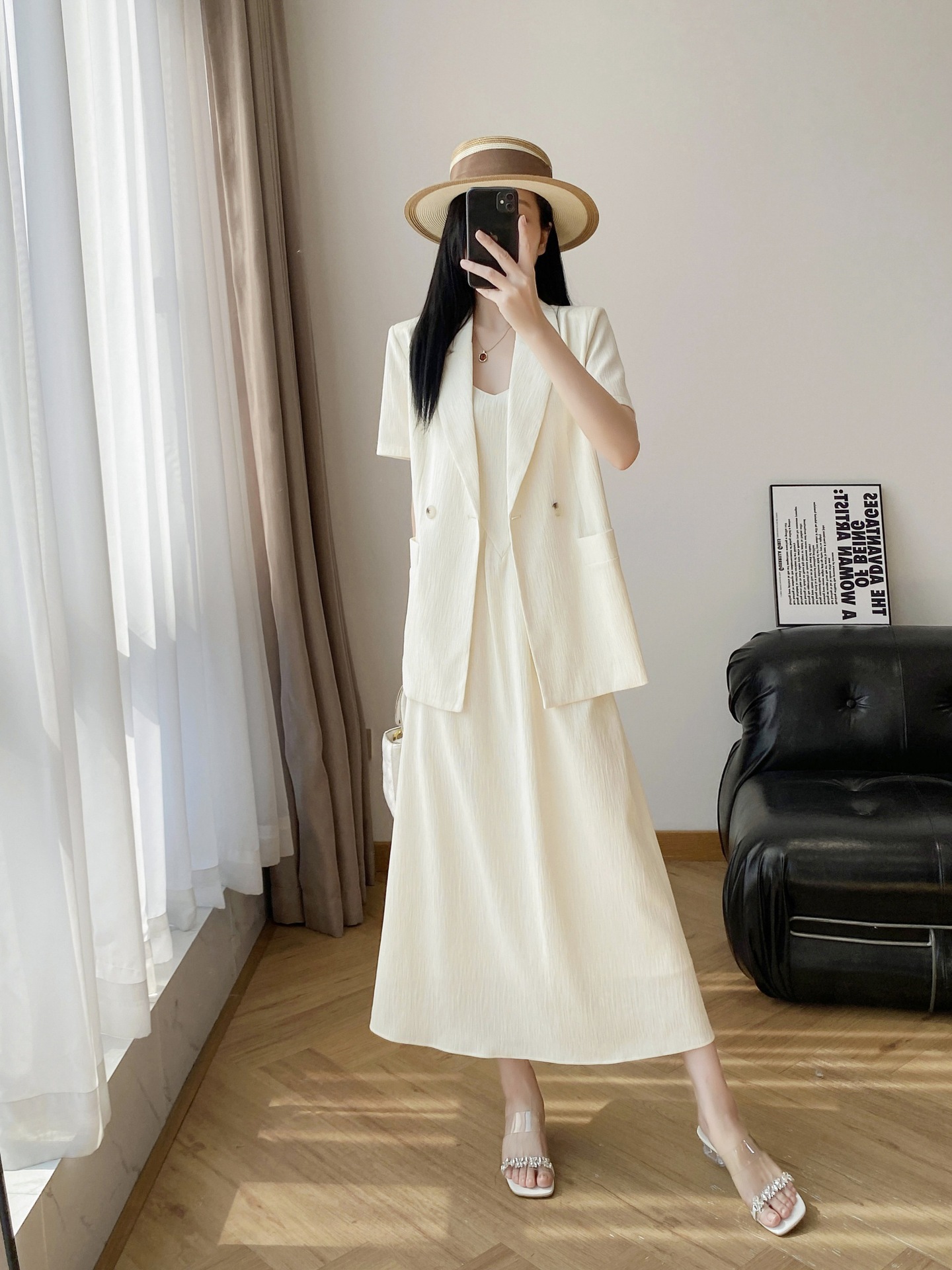 летний костюм большого размера, легкий, юбка с бретелями, двухпредметный комплект 6028