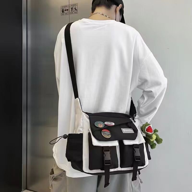 Messenger Bag Men's fashion brand large capacity 2023 New ins shoulder bag Japanese casual messenger bag all-match small shoulder bag