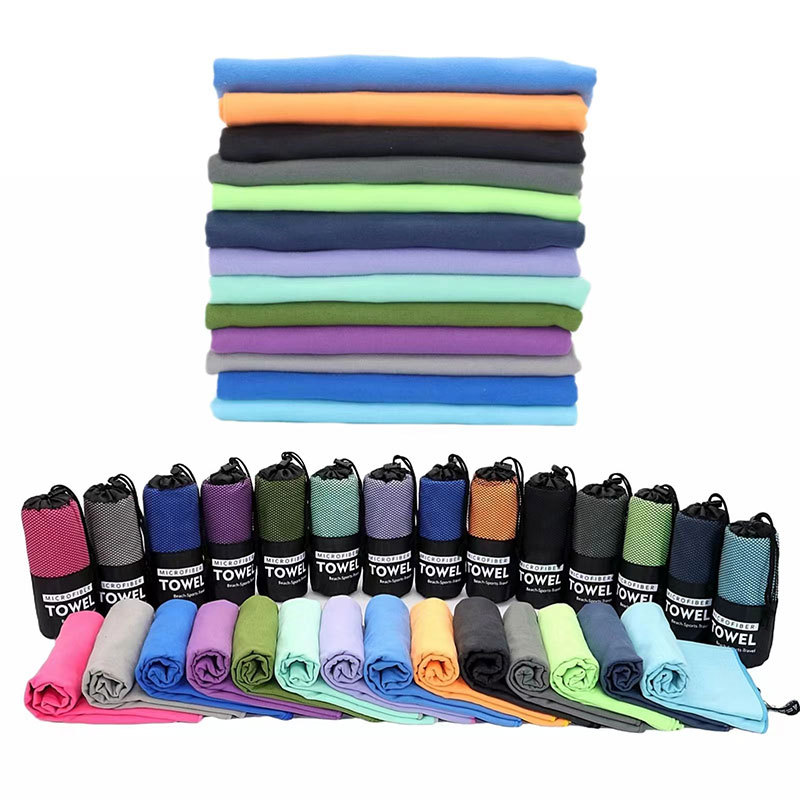 Amazon Hot Selling Double-Sided Velvet Quick-Drying Towel Microfiber Sports Fitness Towel Portable Yoga Swimming Wholesale