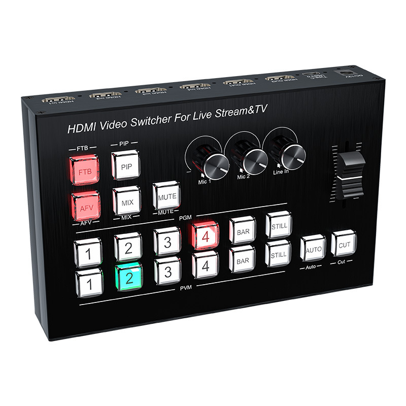High-definition HDMI four-way guide switch station high-definition live switch station 4K30HZ multi-opportunity mixed sound processor