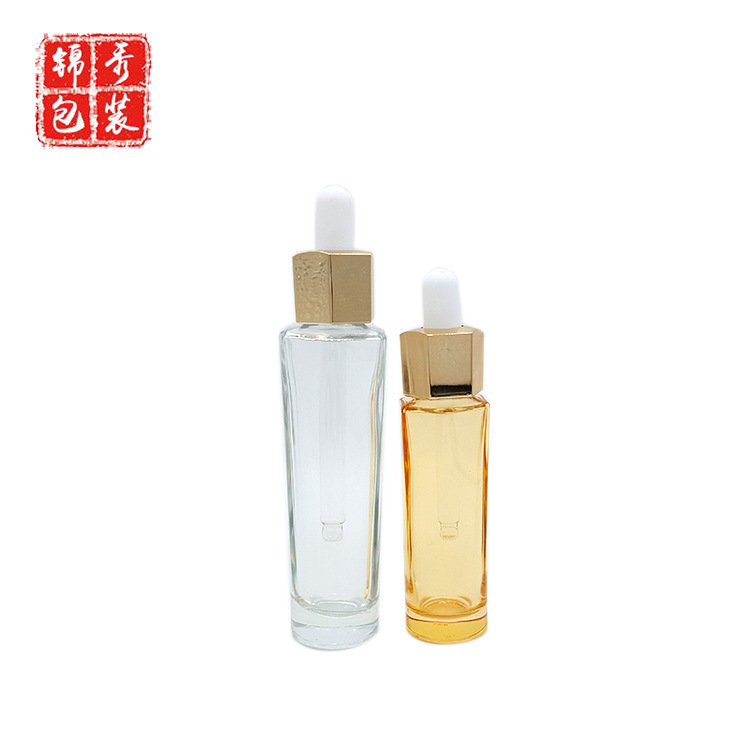 Упаковка Jinxiu новый 30 мл шестиугольный стеклянный флакон с капельницей для эссенции, шестиугольный косметический флакон