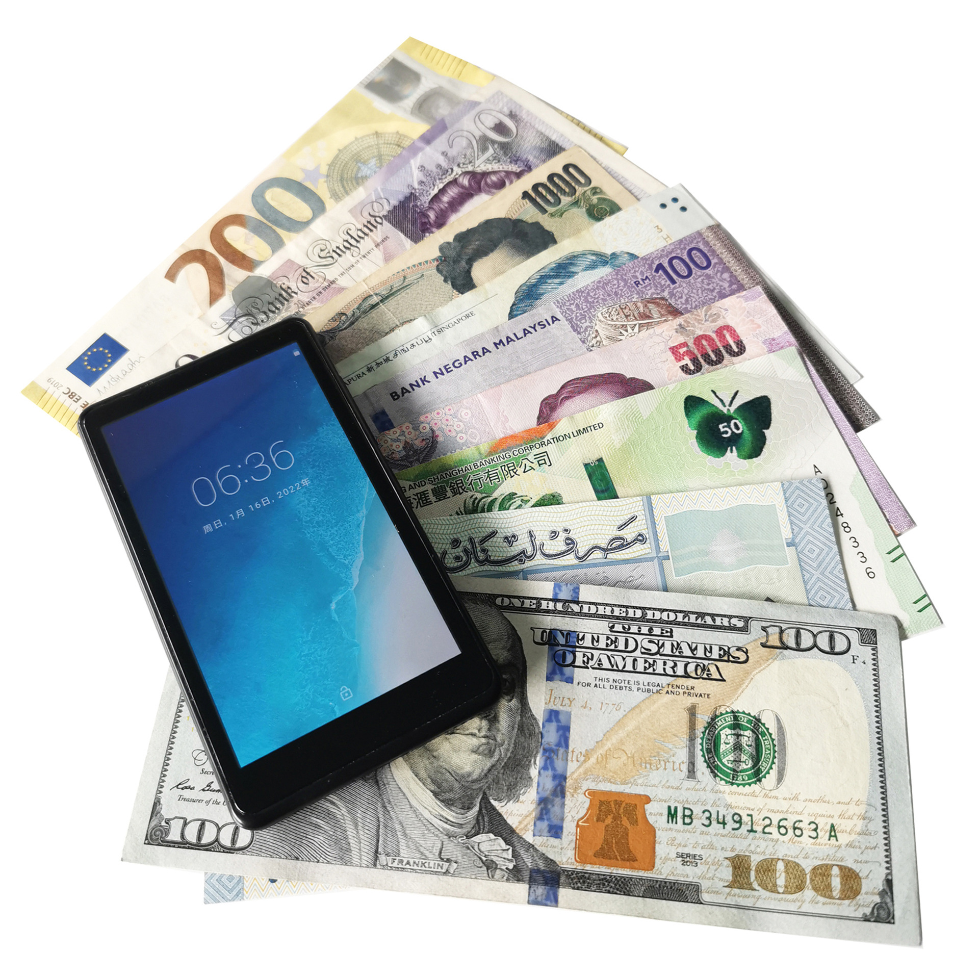 Infrared camera multi-currency currency detector Mini small bill discriminator touch screen V300