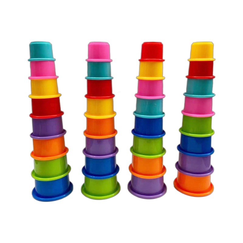 Cross-border fun stacking cups for infants and young children early education enlightenment cognition science education bathroom bathing educational toys stacking cups