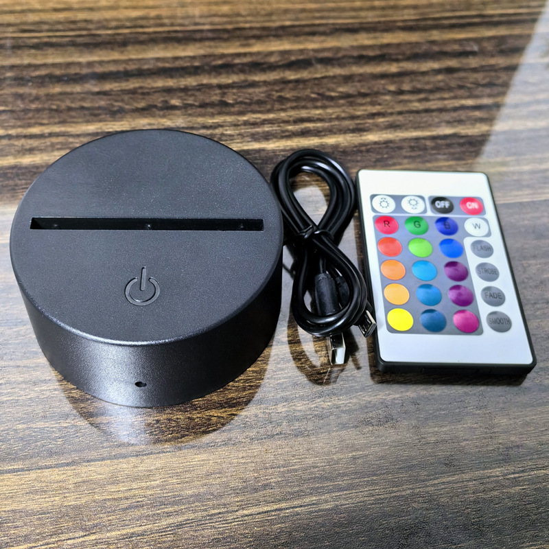 Оптовая база 3D ночника с пультом, цветная подставка, креативная акриловая подставка с USB зарядкой