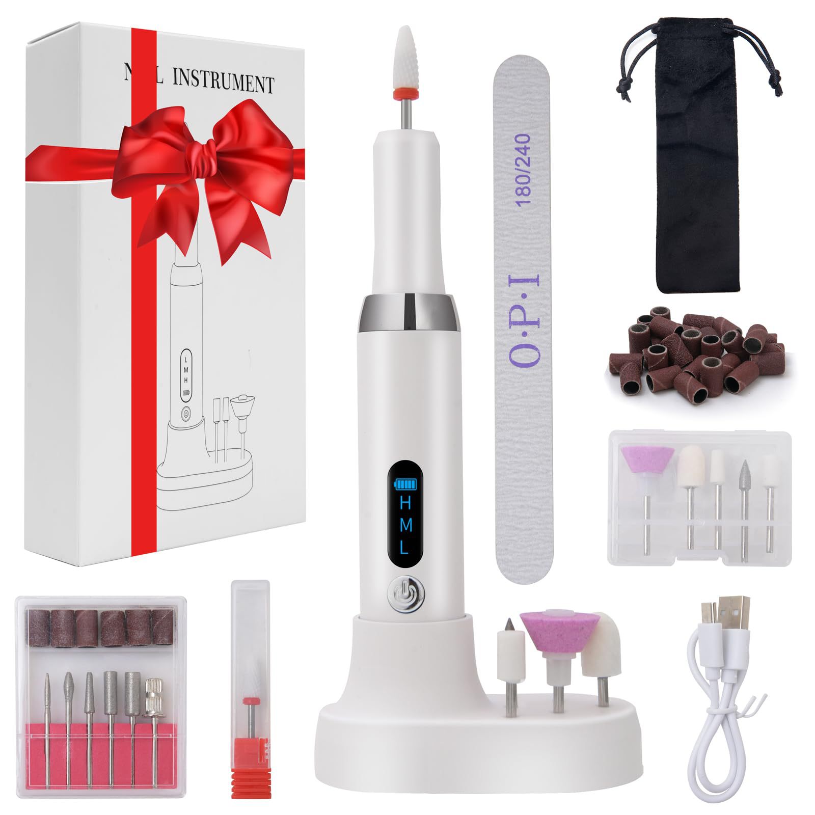 Qiudaozi Electric Nail Drill Manicure Nail Clipper Grinding Machine Portable Tool Set Rechargeable Nail Machine