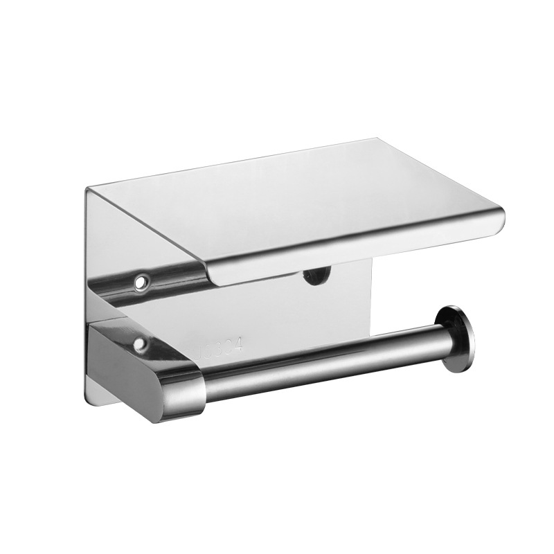 304 stainless steel roll paper holder double toilet paper holder towel holder hotel toilet wire drawing gold cross-border roll paper box dual-purpose