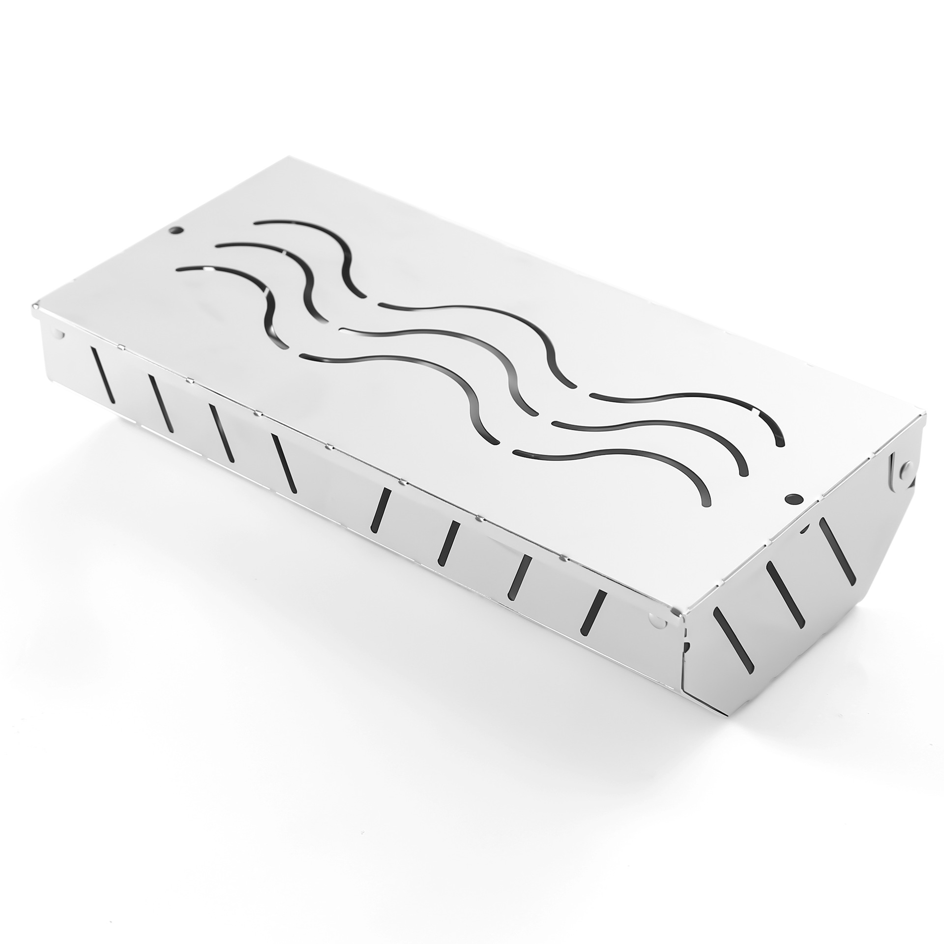 Amazon's New Stainless Steel Smoked Meat Wood Chip Box Fruit Wood Smoking Square Smoked Meat Box Barbecue Utensil Box American Style