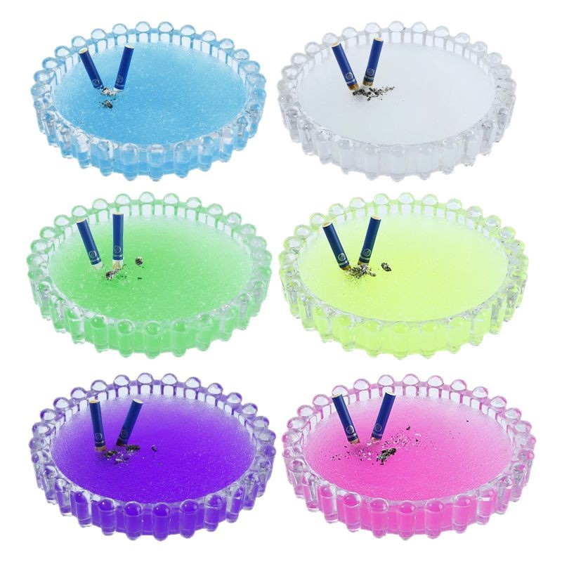 Crystal Plastic Cylinder Cleaner Ashtray Boxed Bagged Smoke Extinguishing Sand Ashtray Water-Absorbing Solidifying Powder Disposable Household