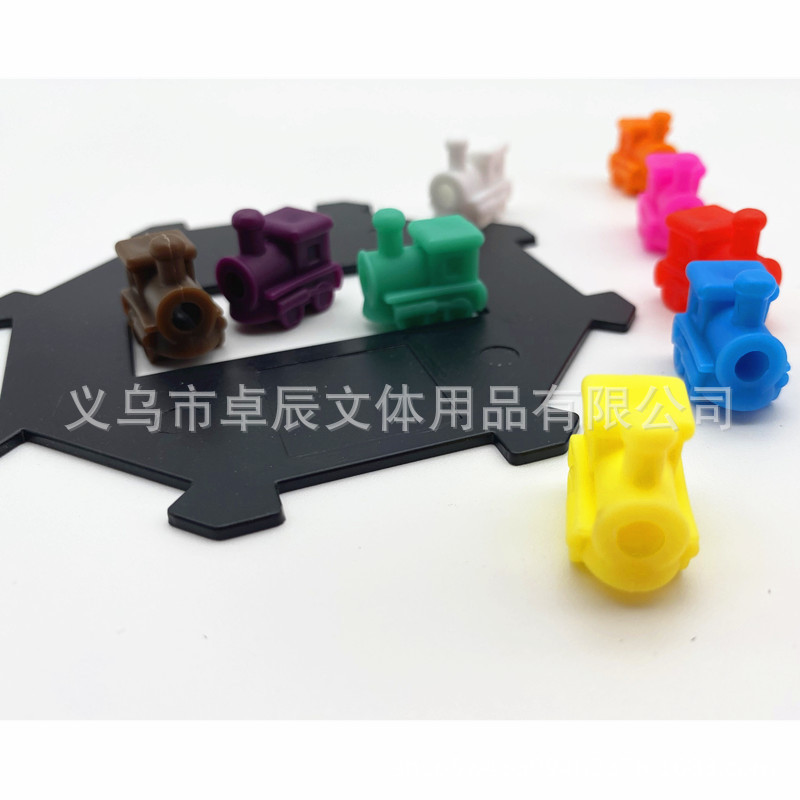 Dominoes Plastic Black Octagonal Sheet Large Particle Locomotive Assembled Building Blocks Creative Ornaments Accessories