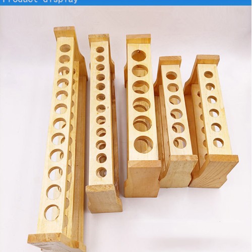 Wooden Tube Rack 6 Holes 12 Holes Wooden Colorimetric Test Tube Rack 10Ml25Ml50Ml100Ml Teaching Chemistry Experiment