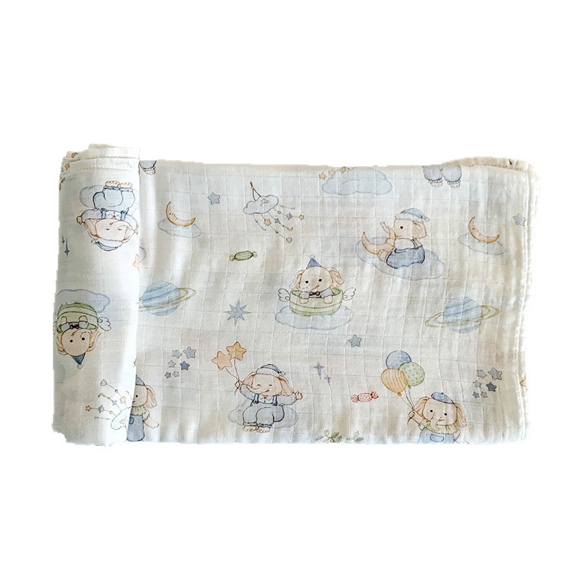 Double-layer bamboo fiber baby blanket cross-border gauze baby blanket newborn bamboo cotton wrap cloth summer blanket wholesale