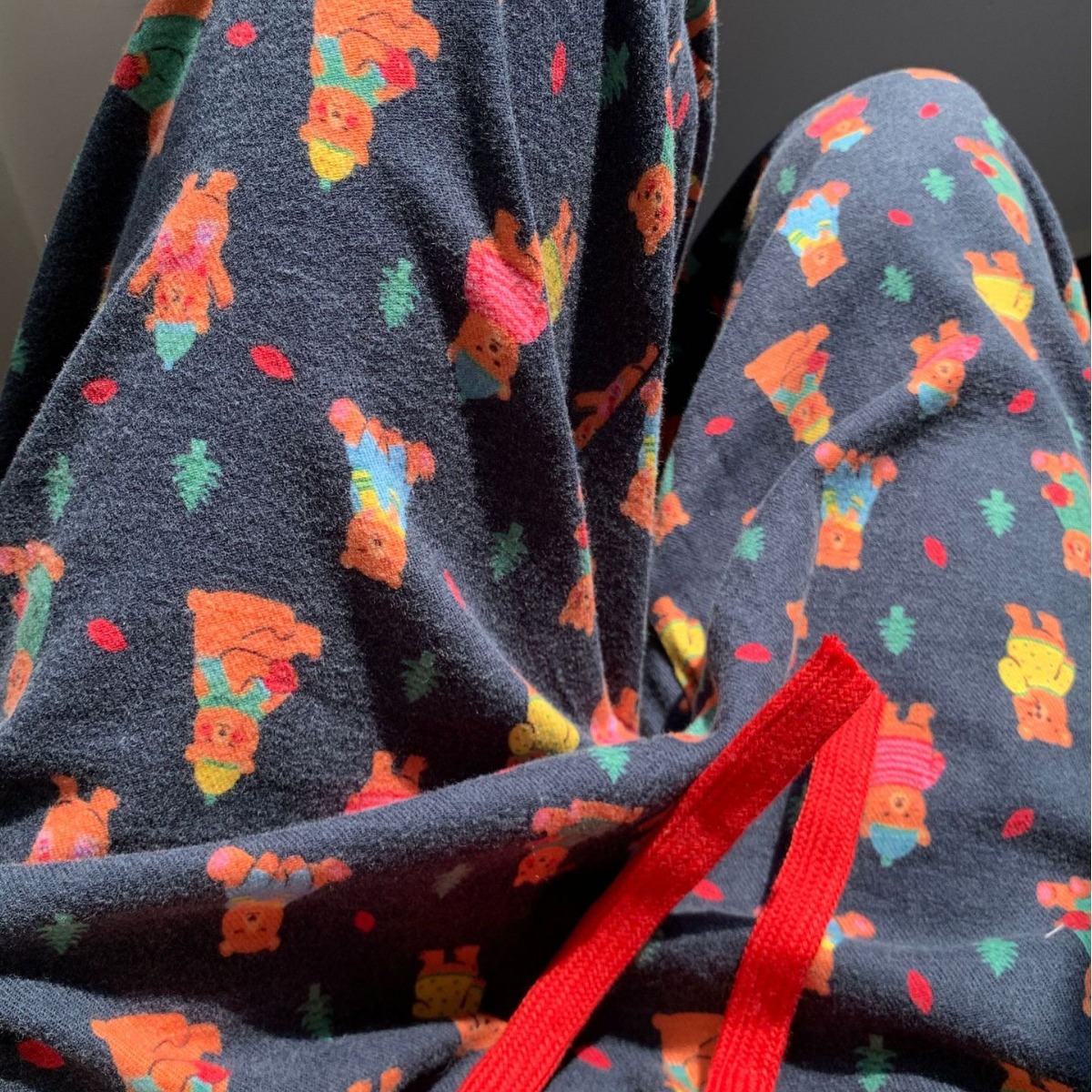 Autumn and Winter New Black Bear Cotton Scrub Nose Pajama Pants Soft Skin-Friendly Casual Home Pants