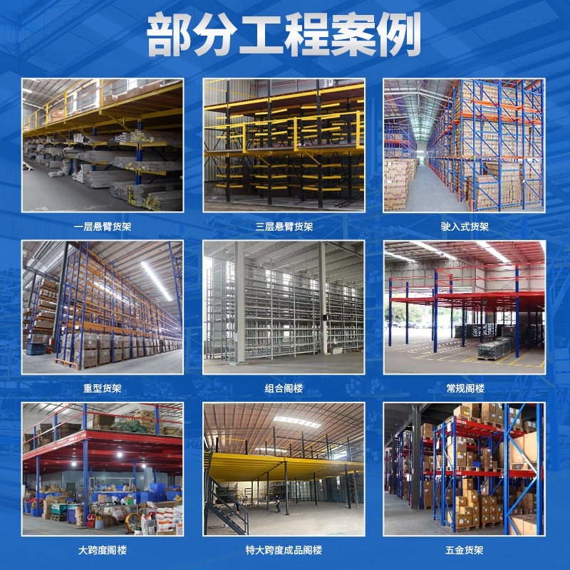 Adjustable Loft Shelves for Factory Loft-Style Warehouses with Partitioned Second-Story Platforms and Heavy-Duty Storage Shelves