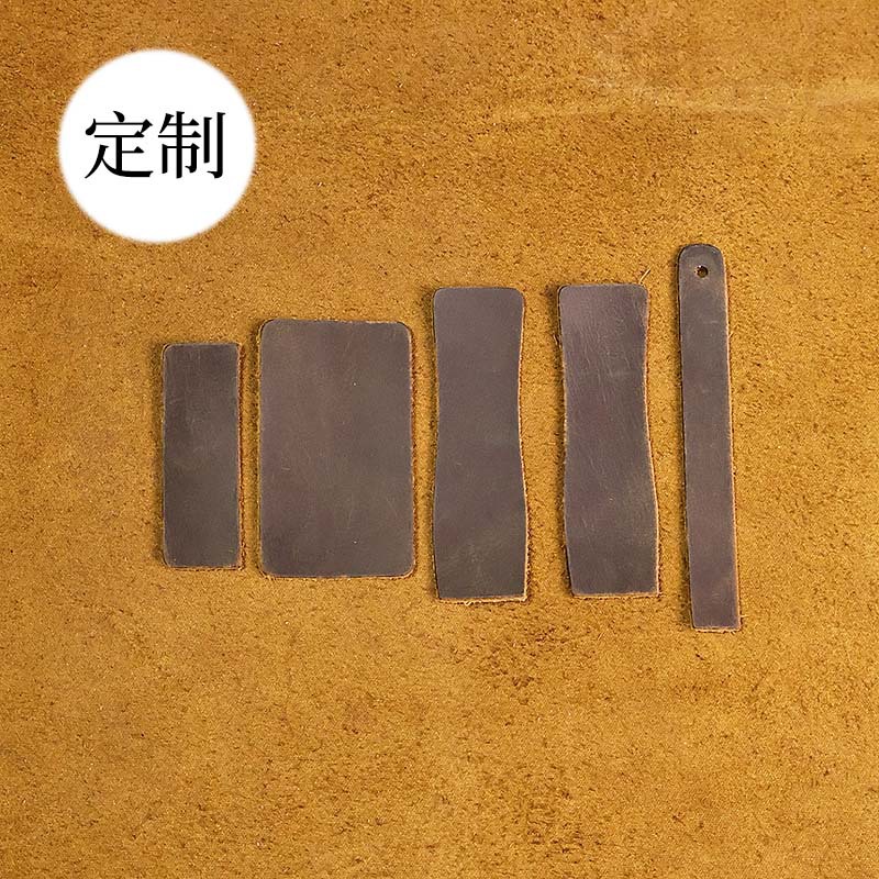 Factory Sale Crazy Horse Leather Yellow Cowhide DIY Handmade Pieces Small Leather Shaped Leather Strip Head Layer Cowhide Real Leather