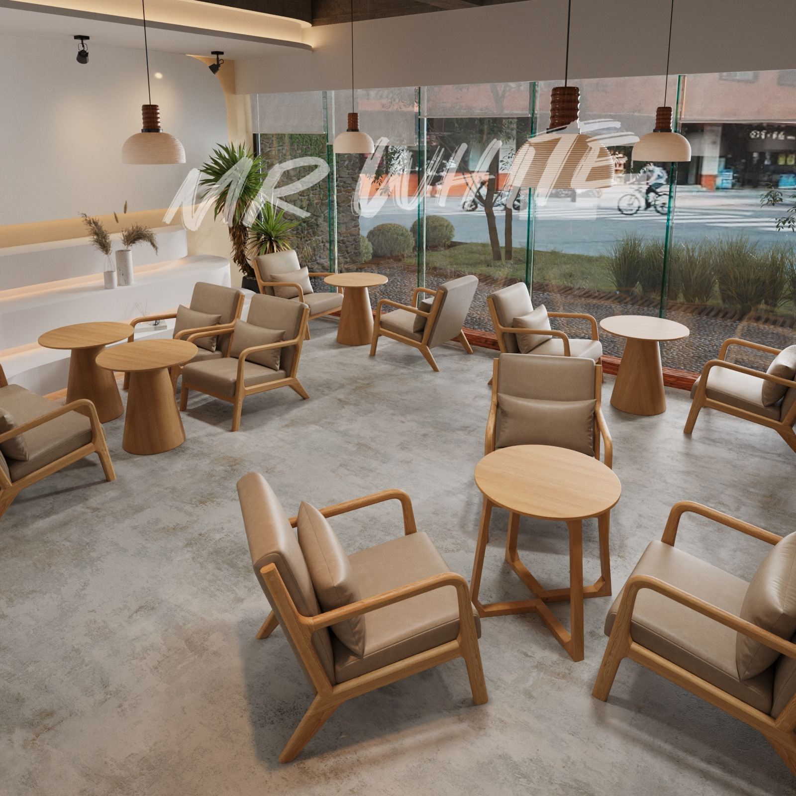 Элегантное кафе, комбинация дивана и круглого стола, комплект для молочного чая, одиночное кресло от производителя