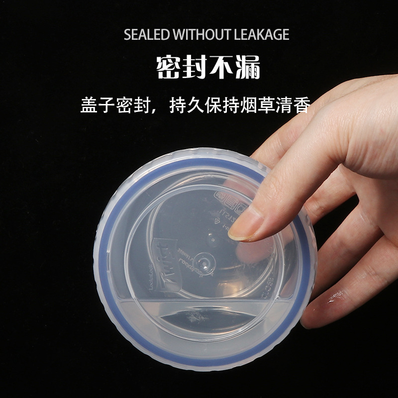 Spot Wholesale Round Sealed Moisturizing Portable Tobacco Box with Lid 360ml Sealed Moisturizing and Anti-Pressure Tobacco Box