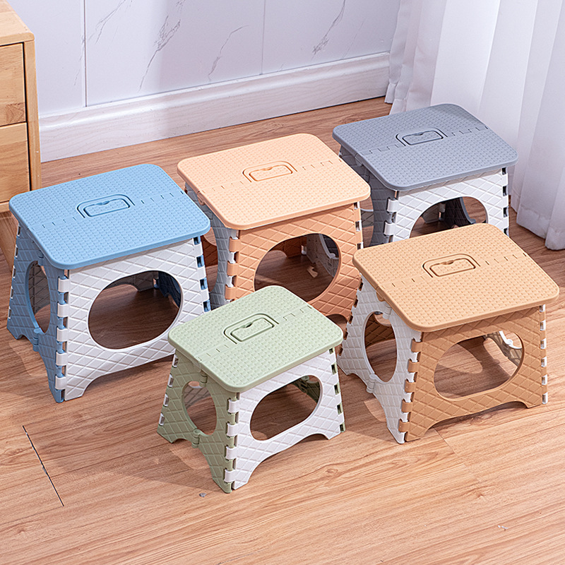 Folding Stool for Home Use, Portable Plastic Thickened Stool, Train Small Low Stool, Camping Outdoor Children's Bench