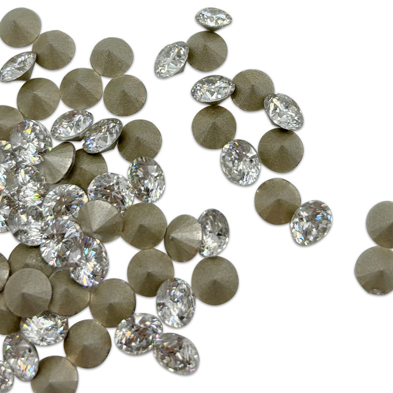 New 100-Sided Cut 16 Hearts 16 Arrows Zircon White Manicure Round Tip Diamond Super Flash Transparent Pile Diamond Manicure Diamond Wholesale