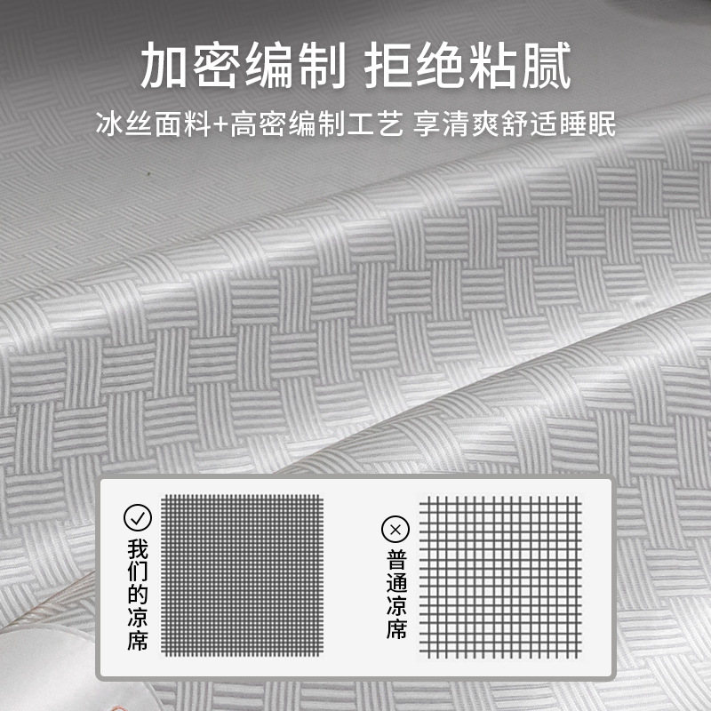 25-Year-Old Mugwort Ice-Feel Summer Dormitory Foldableable Machine Washable Soft Mat Single Dormitory Mat Set