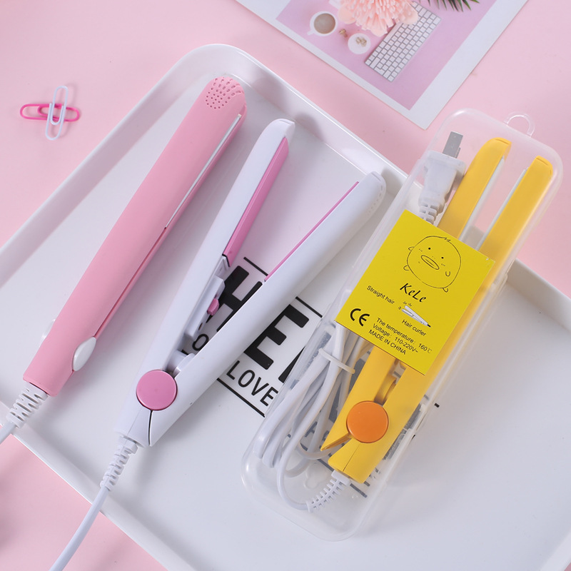 Hair Straightener Cartoon Mini Straight Hairpin Curling Straight Dual-purpose Curling Rod Automatic Curling Hair Straightener Straight Clip Cross Border
