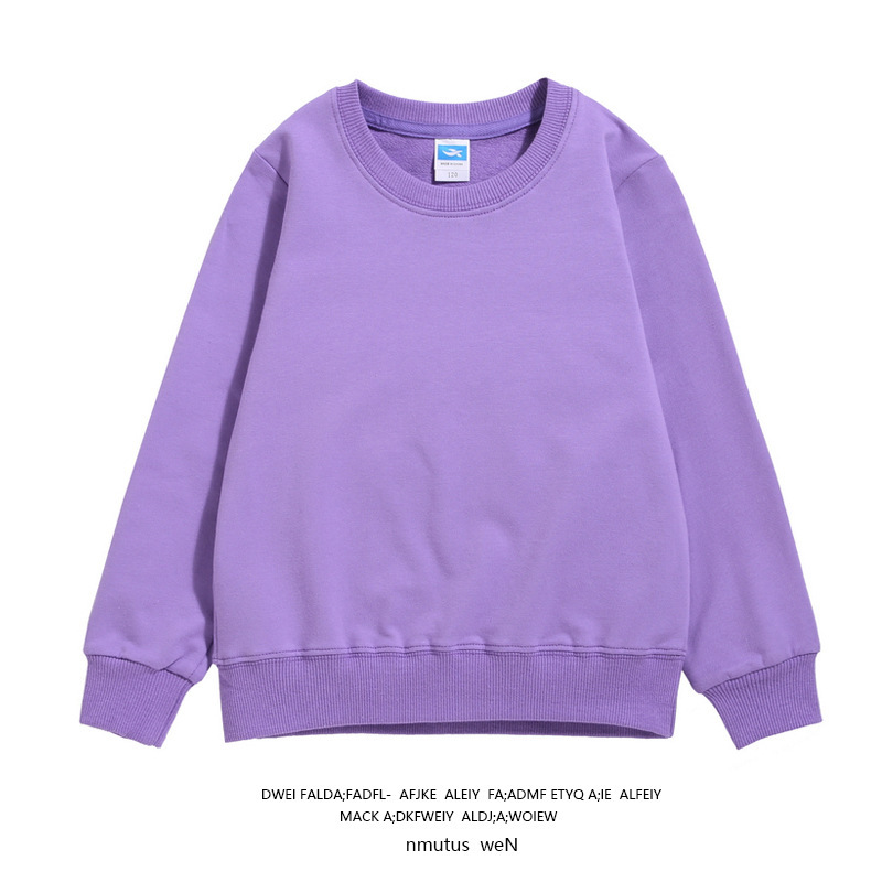Autumn and Winter Long Sleeve Solid Color Round Neck Children's Sweat Customized Male and Female Kid Clothes Primary School Children's Kindergarten Class Clothes Printed Logo