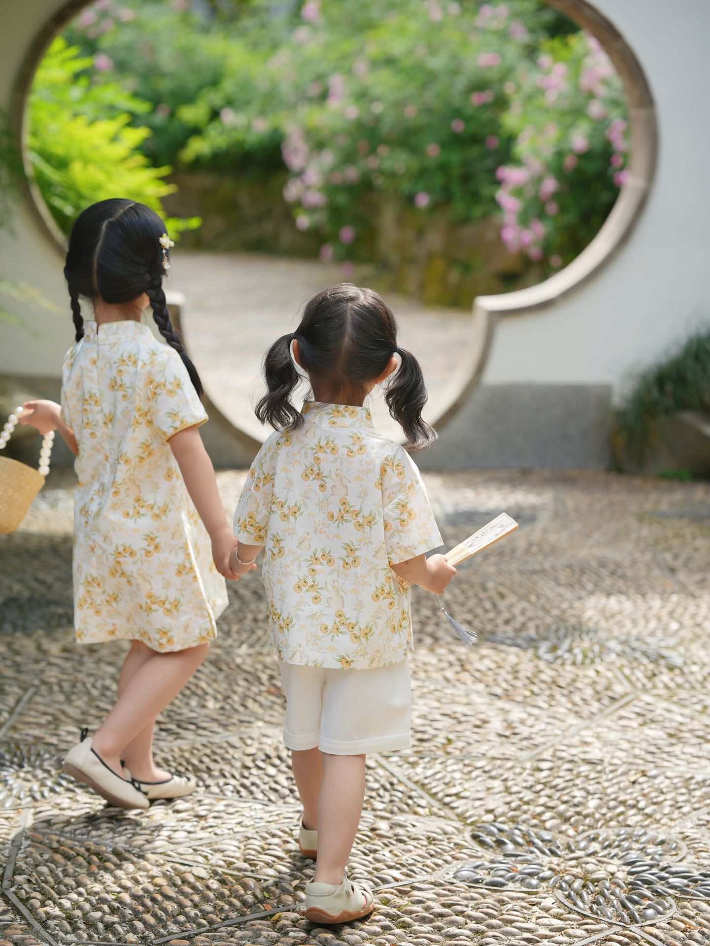 Girls' Cheongsam dress Summer 2025 New Children's Chinese Style Hanfu New Chinese Sister and Brother Clothes for Little Girls