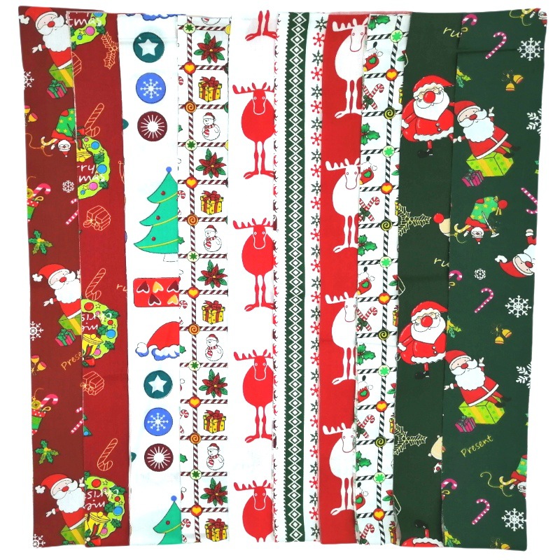 New Christmas series small cloth small cloth group cotton Christmas pattern decoration long diy patchwork spot wholesale