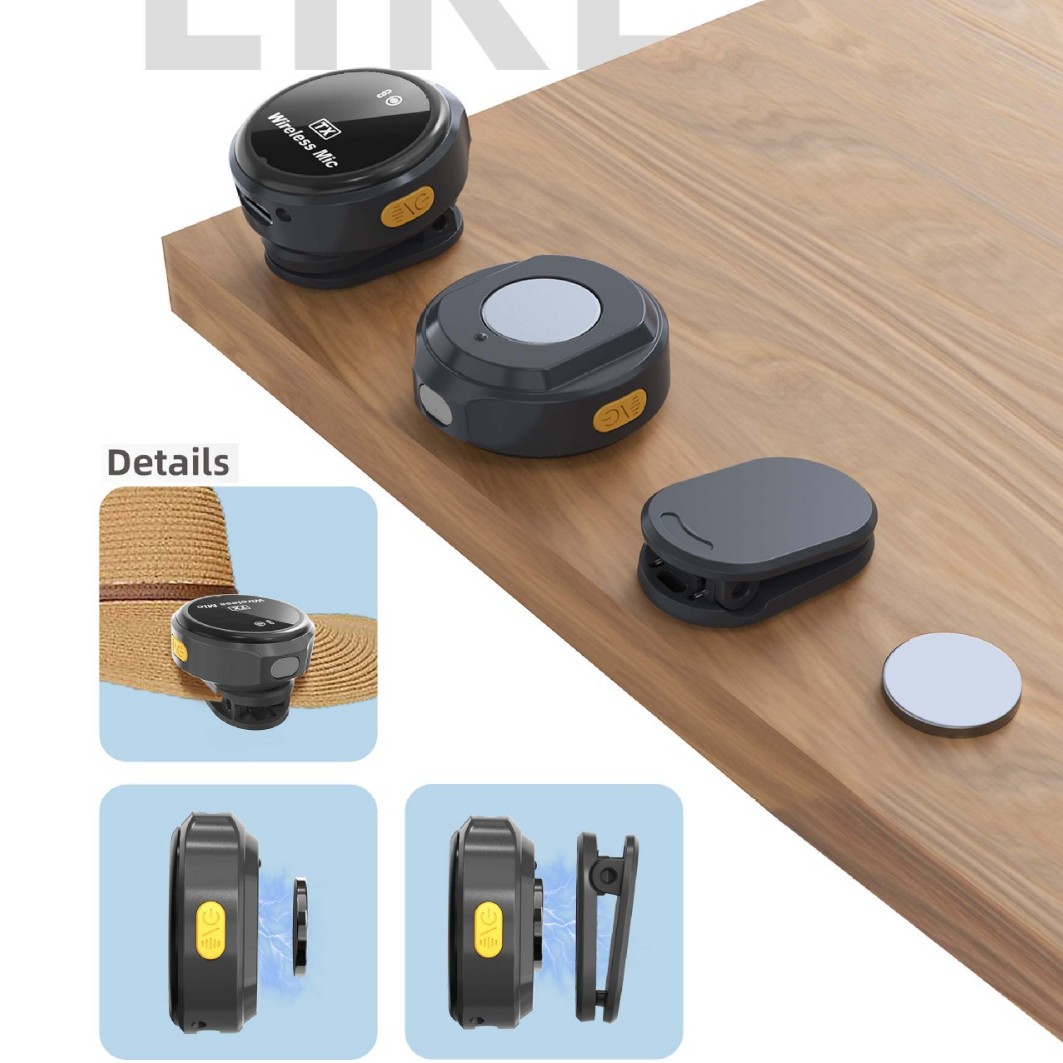 Cross-border Popular Q8 Wireless Lavalier Microphone Q8 One-to-two Magnetic Buckle Mobile Phone Recording Microphone Douyin Live Broadcast