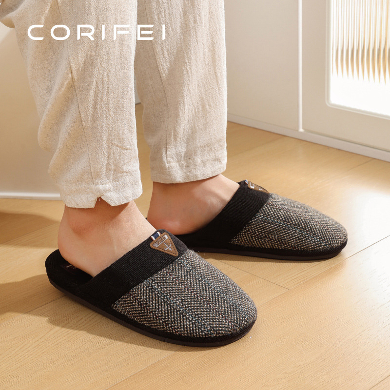 CORIFEI Family Liv осень и зима мужские тапочки indoor нескользящие платформенные хлопковые тапочки простой легкий роскошный стиль DS-32621