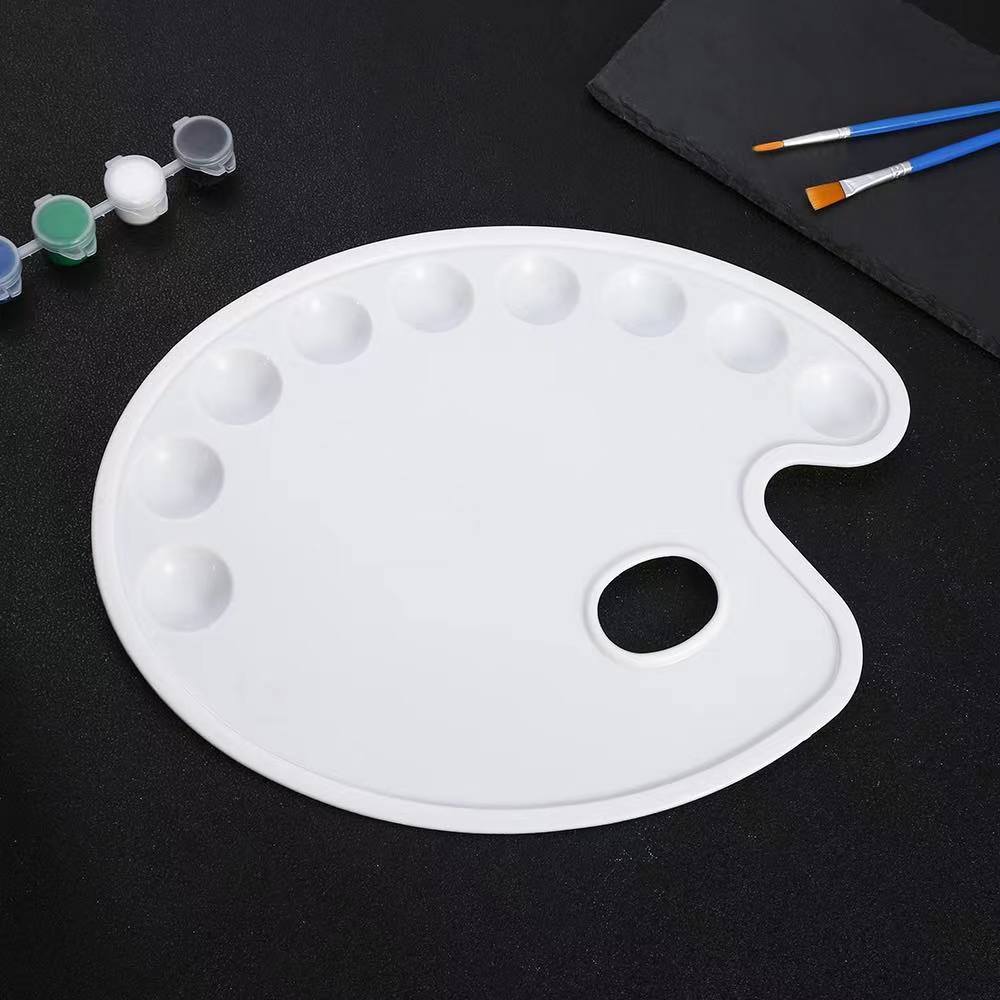 Basic Transparent Kidsren's Watercolor Supplies Pp Palette Student Painting Art Hand-Painted Plastic Paint Palette Palette